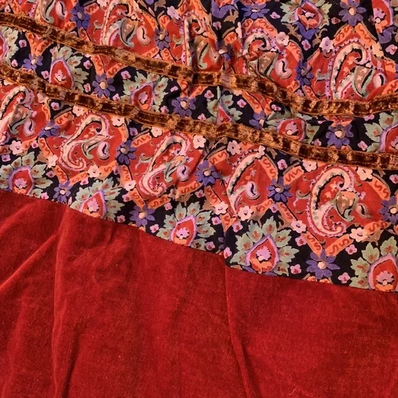 Vintage velvet and cotton skirt - Picture 5 of 5